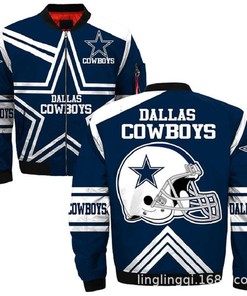NFL Dallas Cowboys Royal Blue Big Logo Bomber Jacket