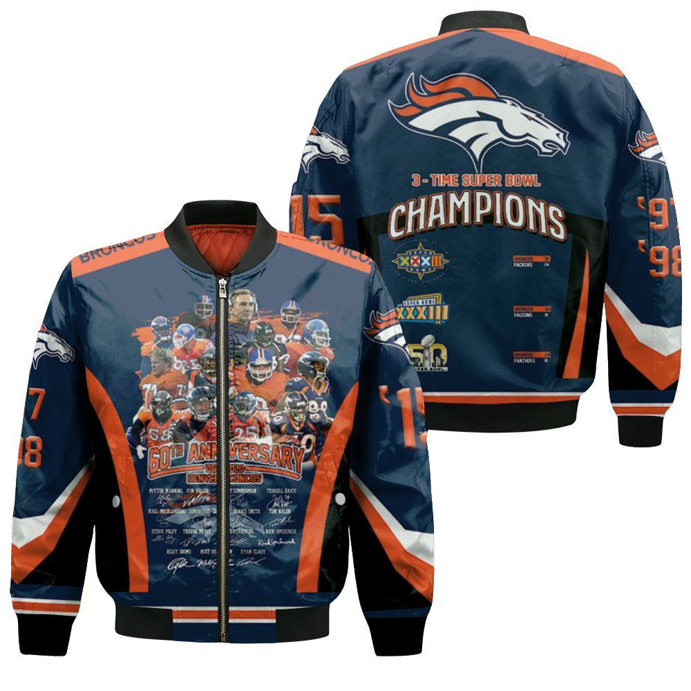 NFL Denver Broncos Champions Navy Blue Bomber Jacket