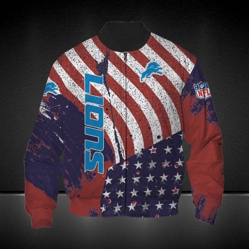 NFL Detroit Lions American Flag Bomber Jacket