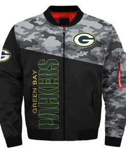 NFL Green Bay Packers Black Camo Version Bomber Jacket
