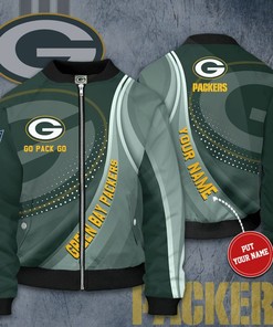 NFL Green Bay Packers Custom Name Light Green Trending Bomber Jacket