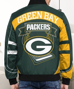NFL Green Bay Packers Gold Green Bomber Jacket