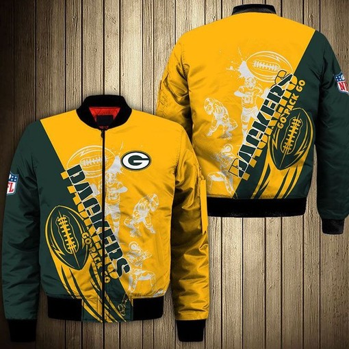 NFL Green Bay Packers Green Yellow Edition Bomber Jacket
