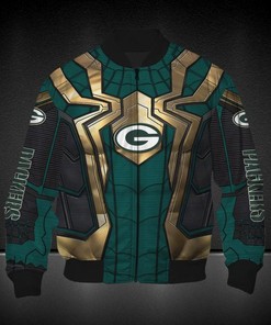 NFL Green Bay Packers Yellow Spider Man Edition Bomber Jacket