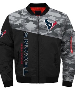 NFL Houston Texans Black Camo Bomber Jacket