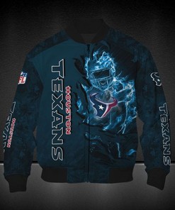NFL Houston Texans Blue Camo Bomber Jacket