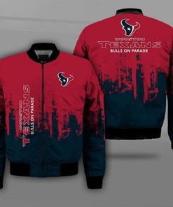 NFL Houston Texans Red Blue Bomber Jacket V7