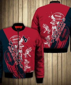 NFL Houston Texans Red Blue Bomber Jacket V8