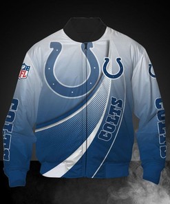 NFL Indianapolis Colts Light Blue Bomber Jacket