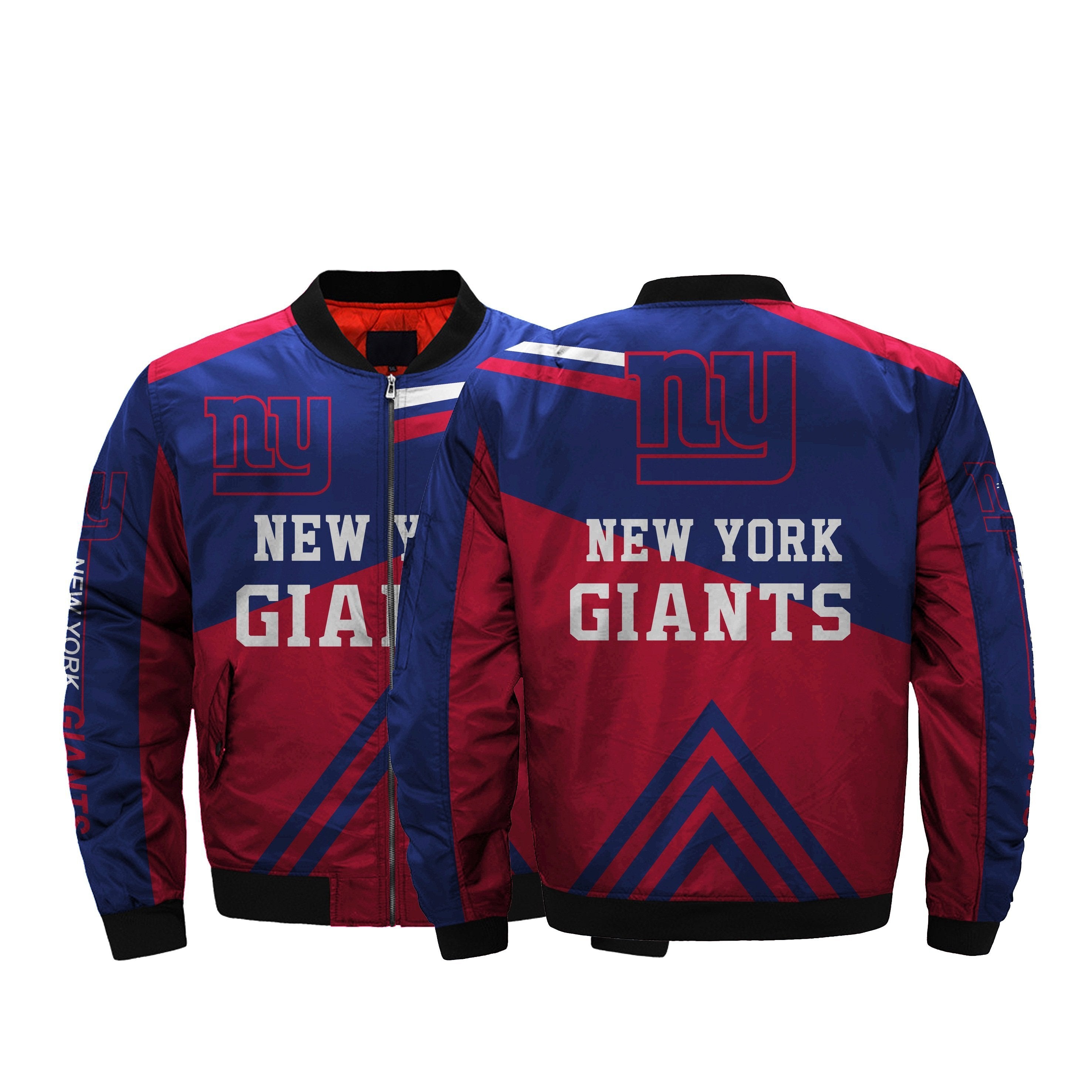NFL Jacket Men 3D Fullprint Jacket New York Giants Bomber Jacket
