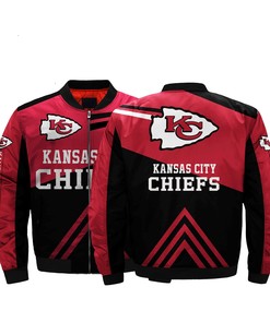 NFL Jacket Men Kansas City Chiefs Bomber Jacket Plus Size