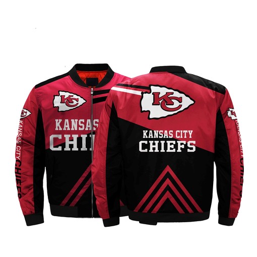 NFL Jacket Men Kansas City Chiefs Bomber Jacket Plus Size