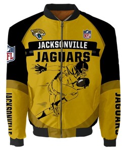 NFL Jacksonville Jaguars Gold Black Bomber Jacket