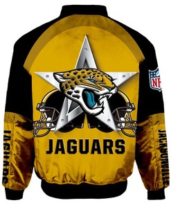 NFL Jacksonville Jaguars Gold Black Bomber Jacket