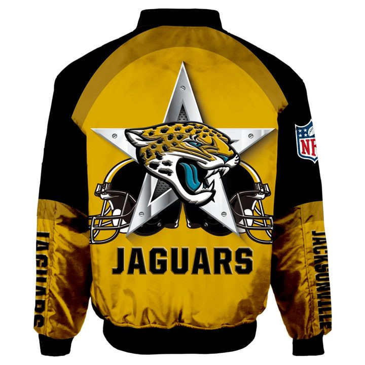 NFL Jacksonville Jaguars Gold Black Bomber Jacket Bluefink