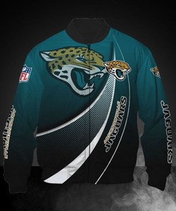 NFL Jacksonville Jaguars Teal Black Bomber Jacket V3