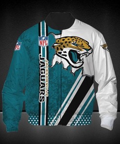 NFL Jacksonville Jaguars Teal White Bomber Jacket