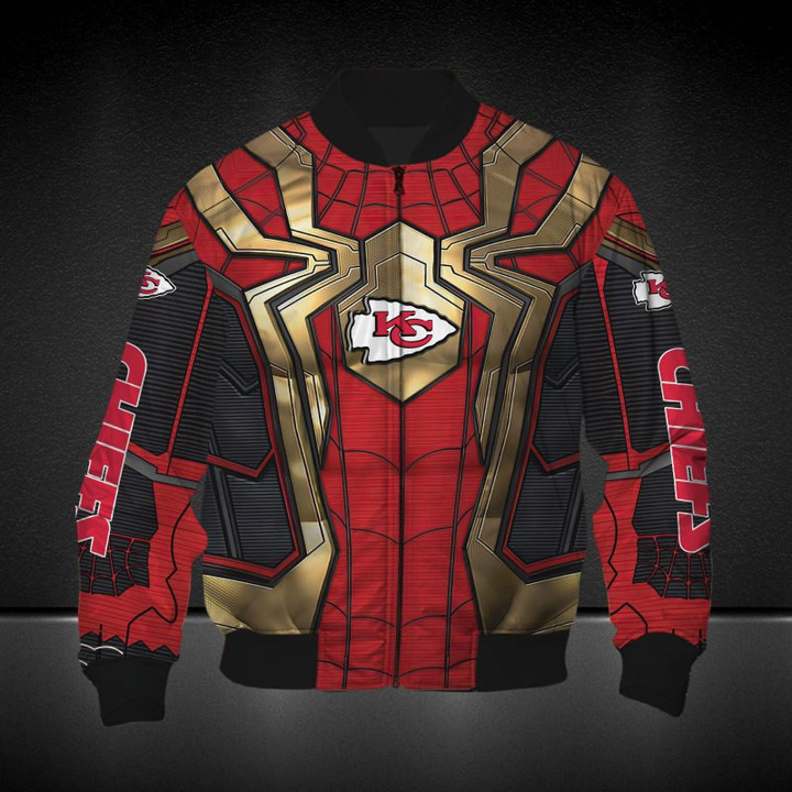 NFL Kansas City Chiefs Red Spider Man Bomber Jacket