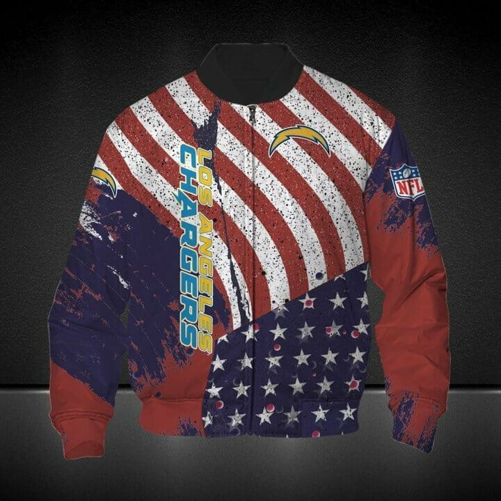 NFL Los Angeles Chargers American Flag Bomber Jacket