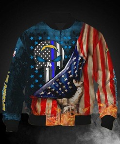 NFL Los Angeles Chargers American Flag Bomber Jacket V2