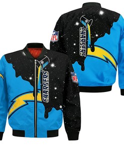 NFL Los Angeles Chargers Blue Black Bomber Jacket V11