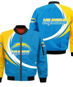 NFL Los Angeles Chargers Blue Golden Bomber Jacket V11