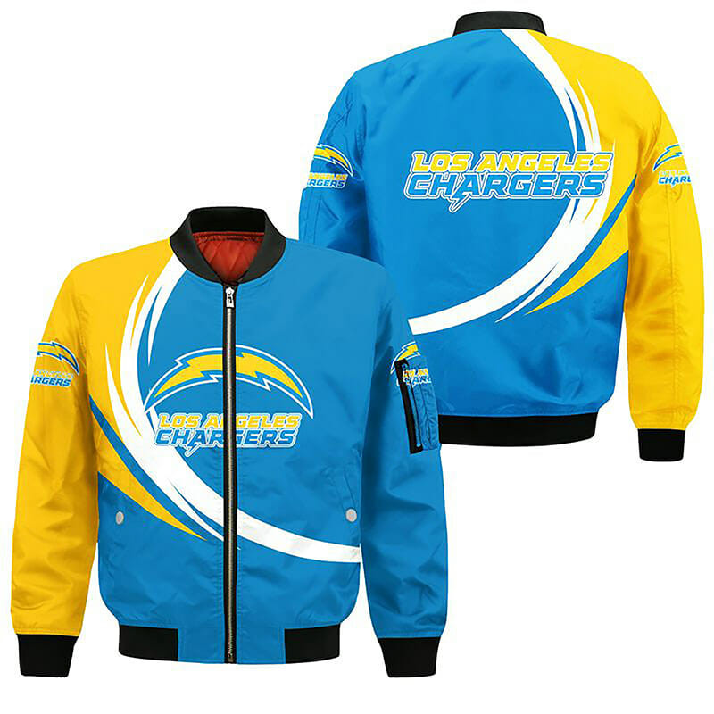 NFL Los Angeles Chargers Blue Golden Bomber Jacket V11