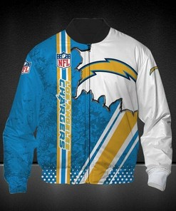 NFL Los Angeles Chargers Blue White Bomber Jacket