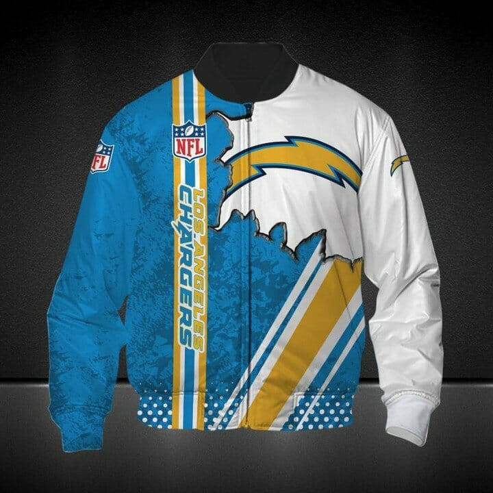 NFL Los Angeles Chargers Blue White Bomber Jacket