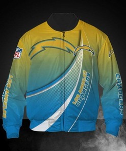 NFL Los Angeles Chargers Gold Blue Bomber Jacket
