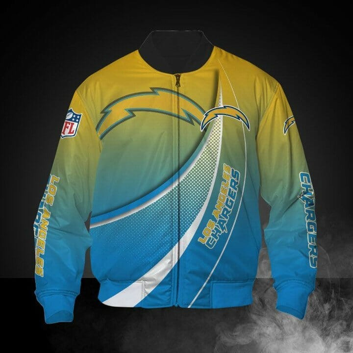NFL Los Angeles Chargers Gold Blue Bomber Jacket