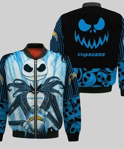 NFL Los Angeles Chargers Jack Skellington Bomber Jacket V4
