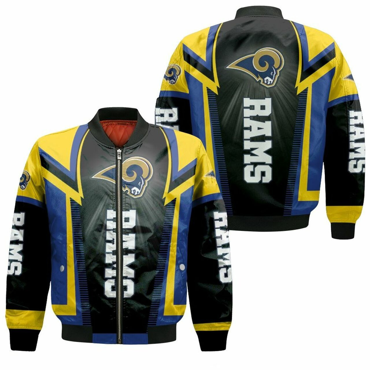 NFL Los Angeles Rams Black Blue Bomber Jacket