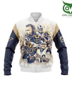 NFL Los Angeles Rams Custom Name Number White Legends Bomber Jacket