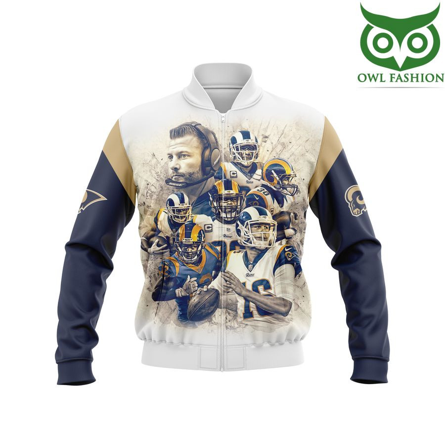 NFL Los Angeles Rams Custom Name Number White Legends Bomber Jacket