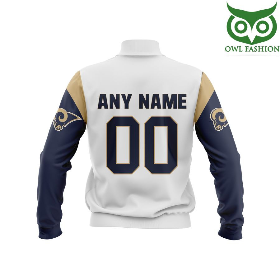 NFL Los Angeles Rams Custom Name Number White Legends Bomber Jacket