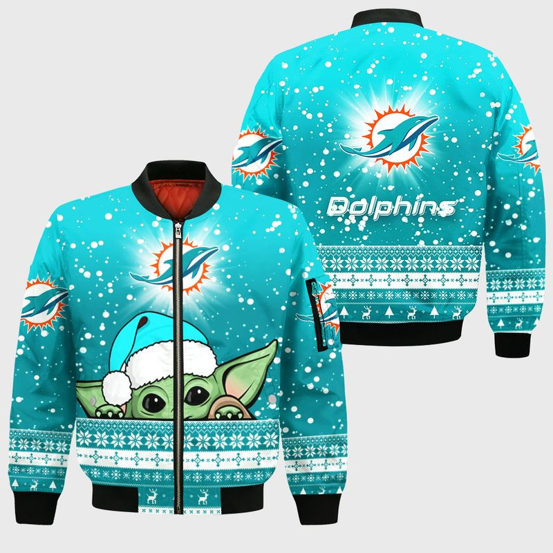 NFL Miami Dolphins Baby Yoda Bomber Jacket