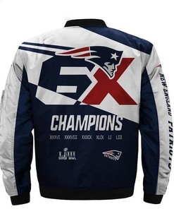 NFL New England Patriots 6x Super Bowl Championship Bomber Jacket
