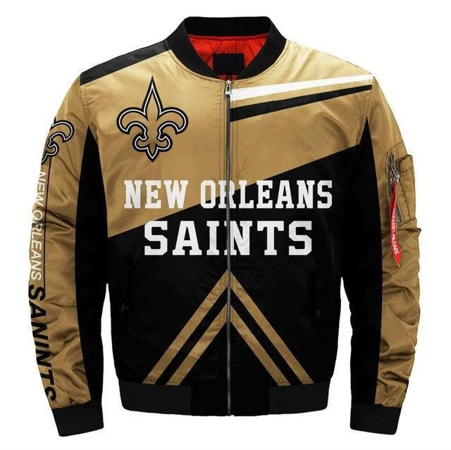 NFL New Orleans Saints Black Golden Arrow Bomber Jacket