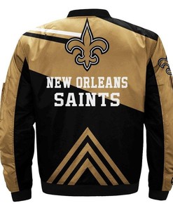NFL New Orleans Saints Black Golden Arrow Bomber Jacket