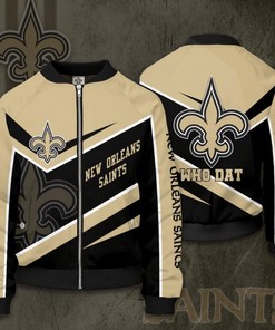 NFL New Orleans Saints Free Golden Black Style Bomber Jacket