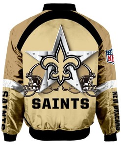 NFL New Orleans Saints Graphic Player Running Bomber Jacket