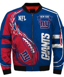 NFL New York Giants Blue Red Bomber Jacket V3