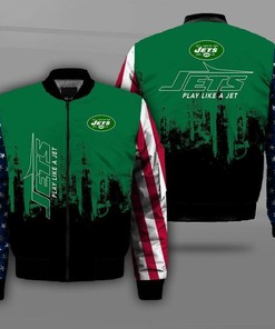 NFL New York Jets Green Black Bomber Jacket V3