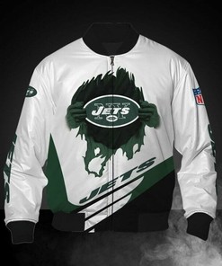 NFL New York Jets White Green Bomber Jacket