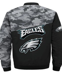 NFL Philadelphia Eagles Black Camo Bomber Jacket