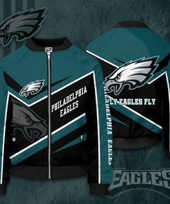 NFL Philadelphia Eagles Black Green Bomber Jacket