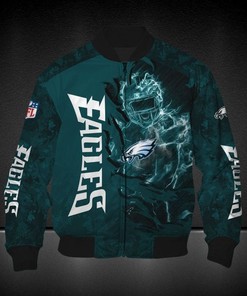 NFL Philadelphia Eagles Dark Green Bomber Jacket