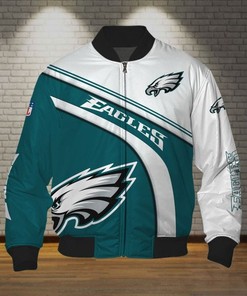 NFL Philadelphia Eagles Green White Bomber Jacket
