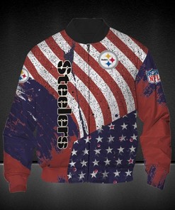 NFL Pittsburgh Steelers American Flag Bomber Jacket